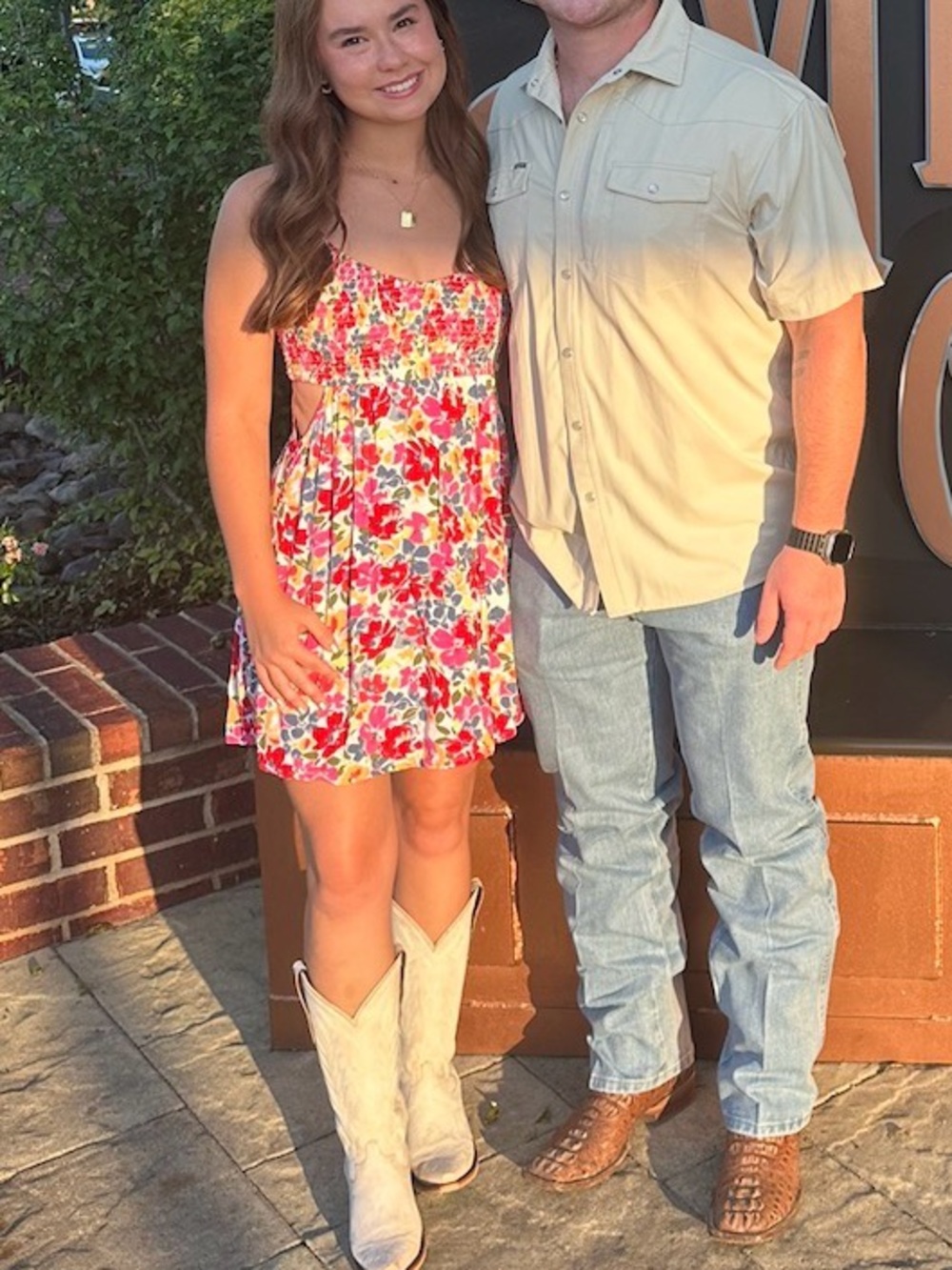 Mini Floral Smocked Cutout Sundress Roxy Size XS